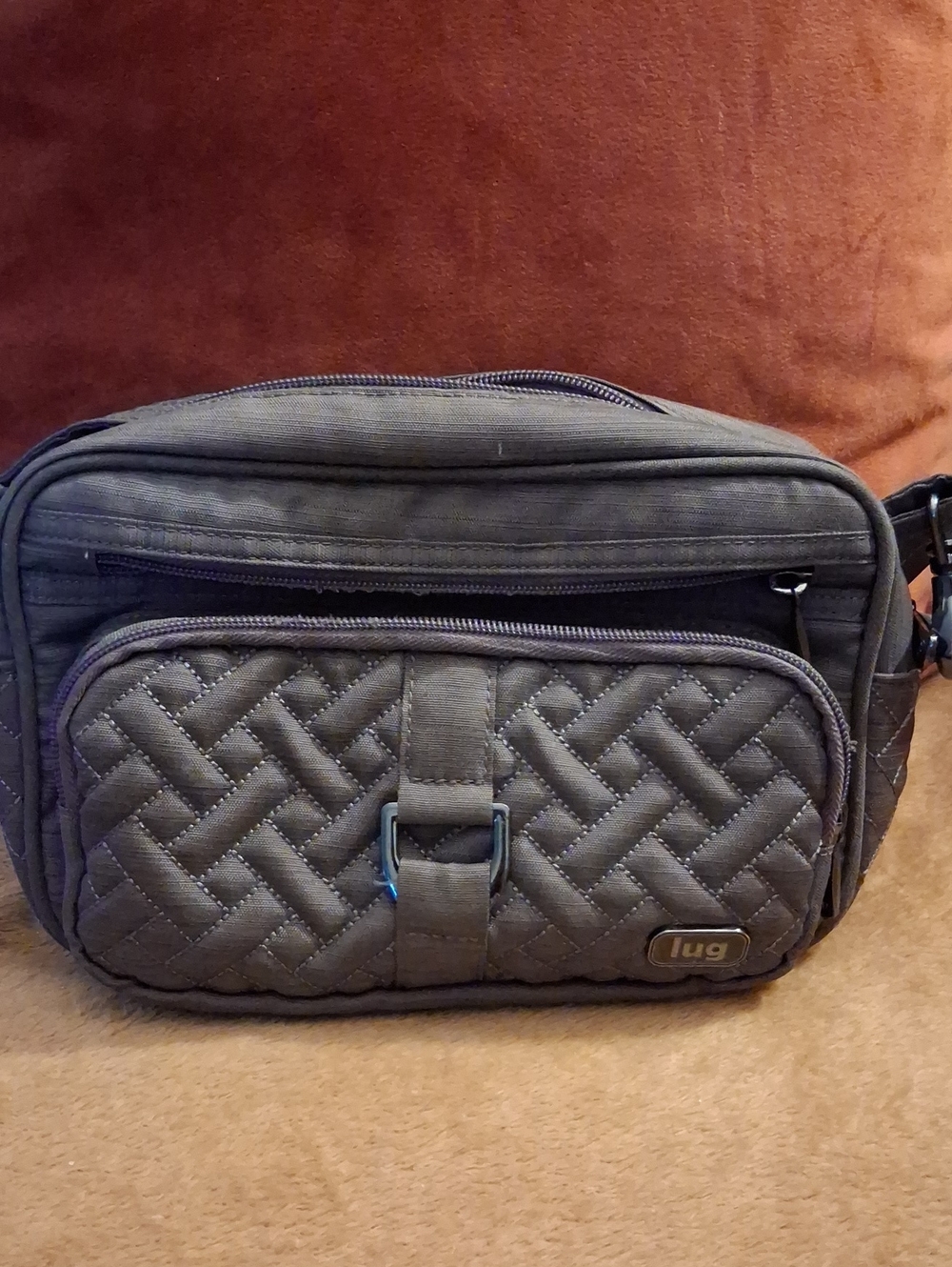 lug Quilted Belt Bag in Gray